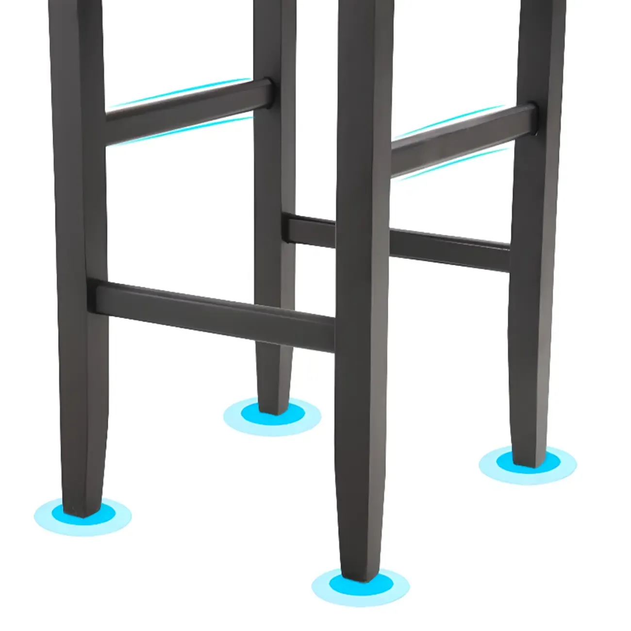 Traditional Square Espresso Wood Leather Upholstered Bar Stool Image - 10