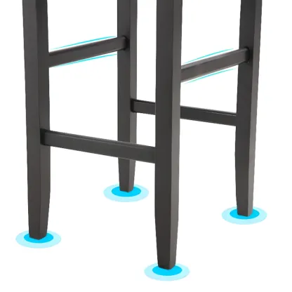 Traditional Square Espresso Wood Leather Upholstered Bar Stool Image - 10