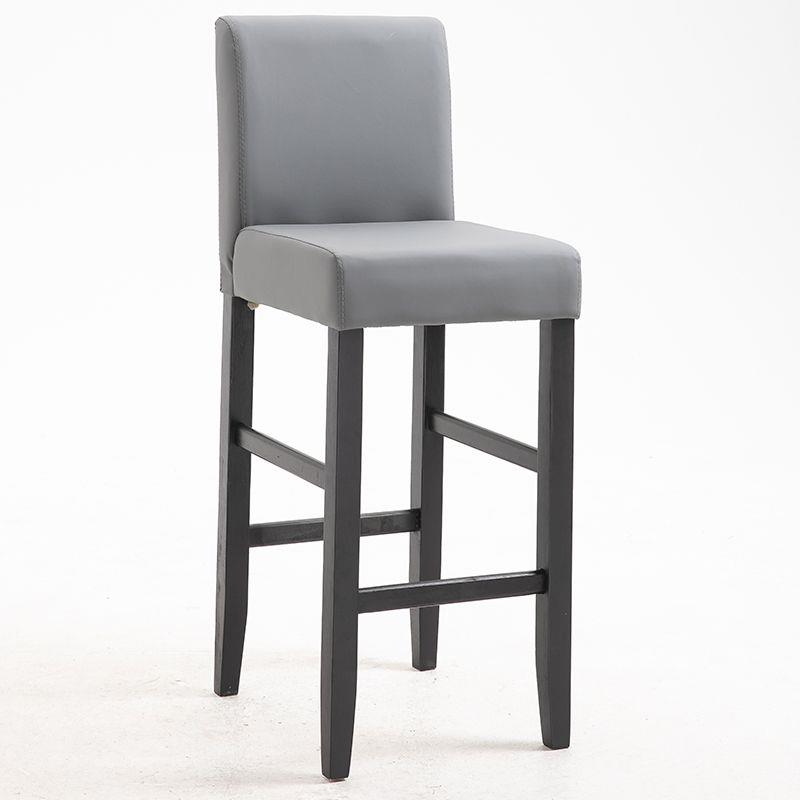 Traditional Wood Leather Upholstered Bar Height Stool | homeyfad