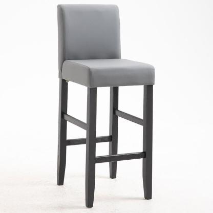 Traditional Wood Leather Upholstered Bar Height Stool