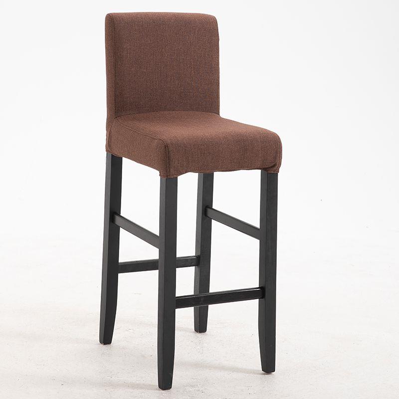Traditional Wood Leather Upholstered Bar Height Stool | homeyfad