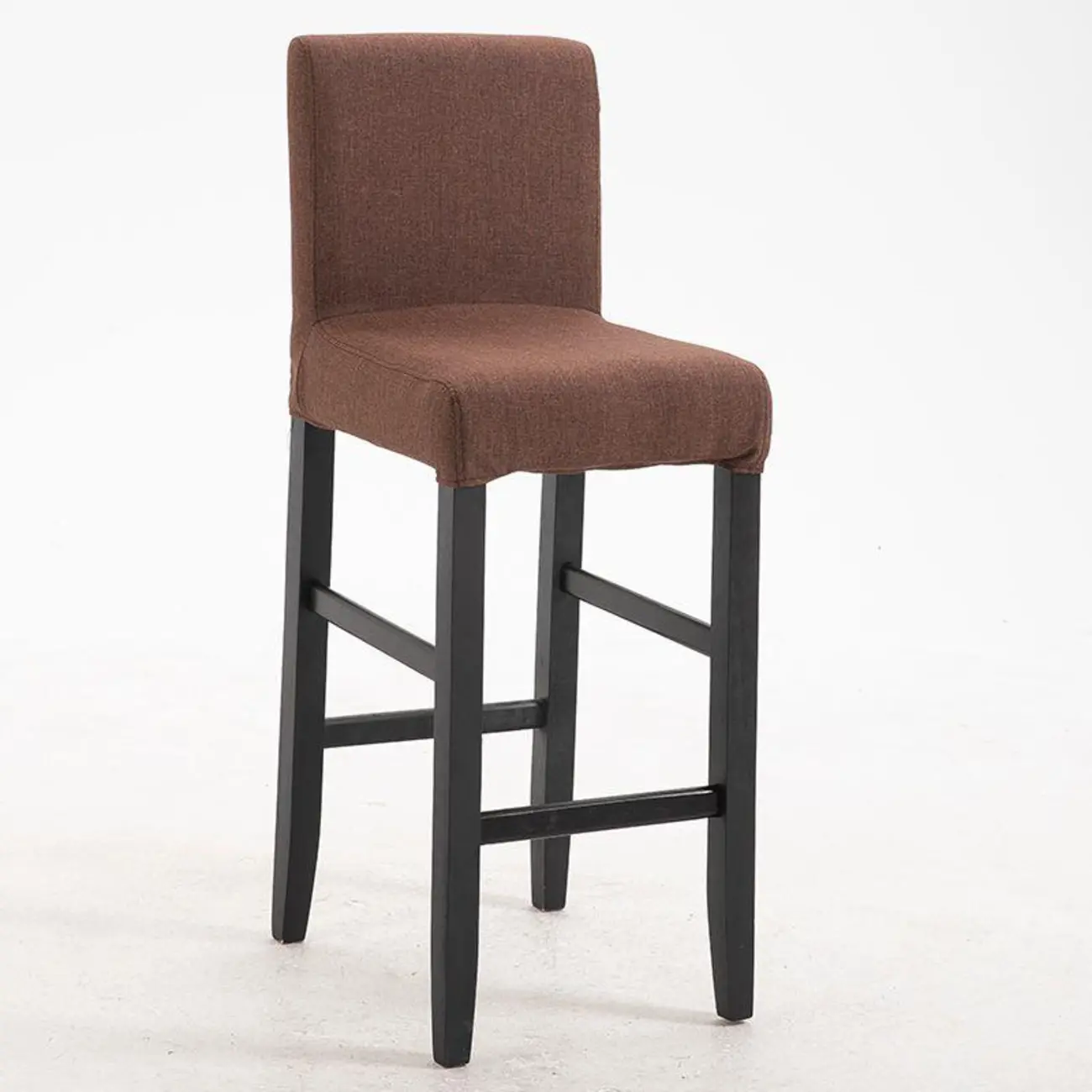 Traditional Square Espresso Wood Leather Upholstered Bar Stool Image - 22 | homeyfad