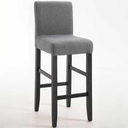 Traditional Wood Leather Upholstered Bar Height Stool