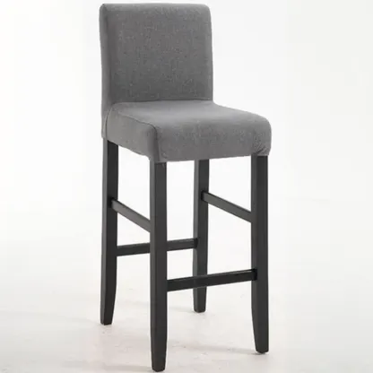 Traditional Square Espresso Wood Leather Upholstered Bar Stool Image - 23