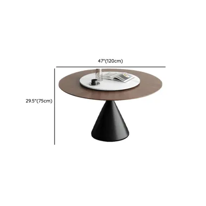 Modern Black Wood Pedestal Round Dining Table #size
