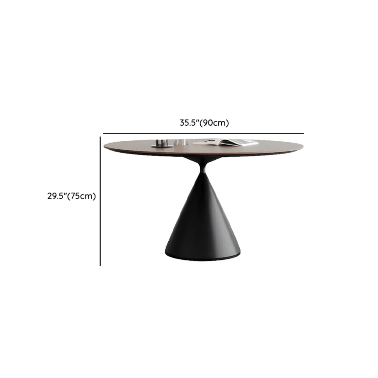 Modern Black Wood Pedestal Round Dining Table Image - 14 | homeyfad