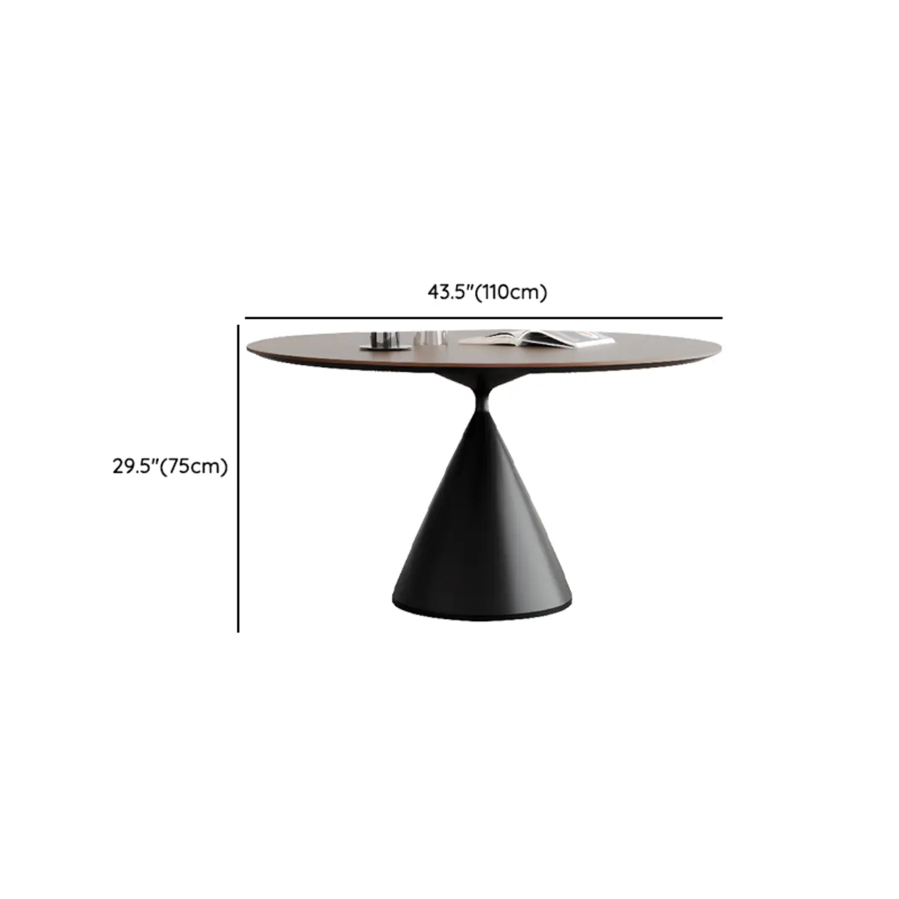 Modern Black Wood Pedestal Round Dining Table Image - 16 | homeyfad