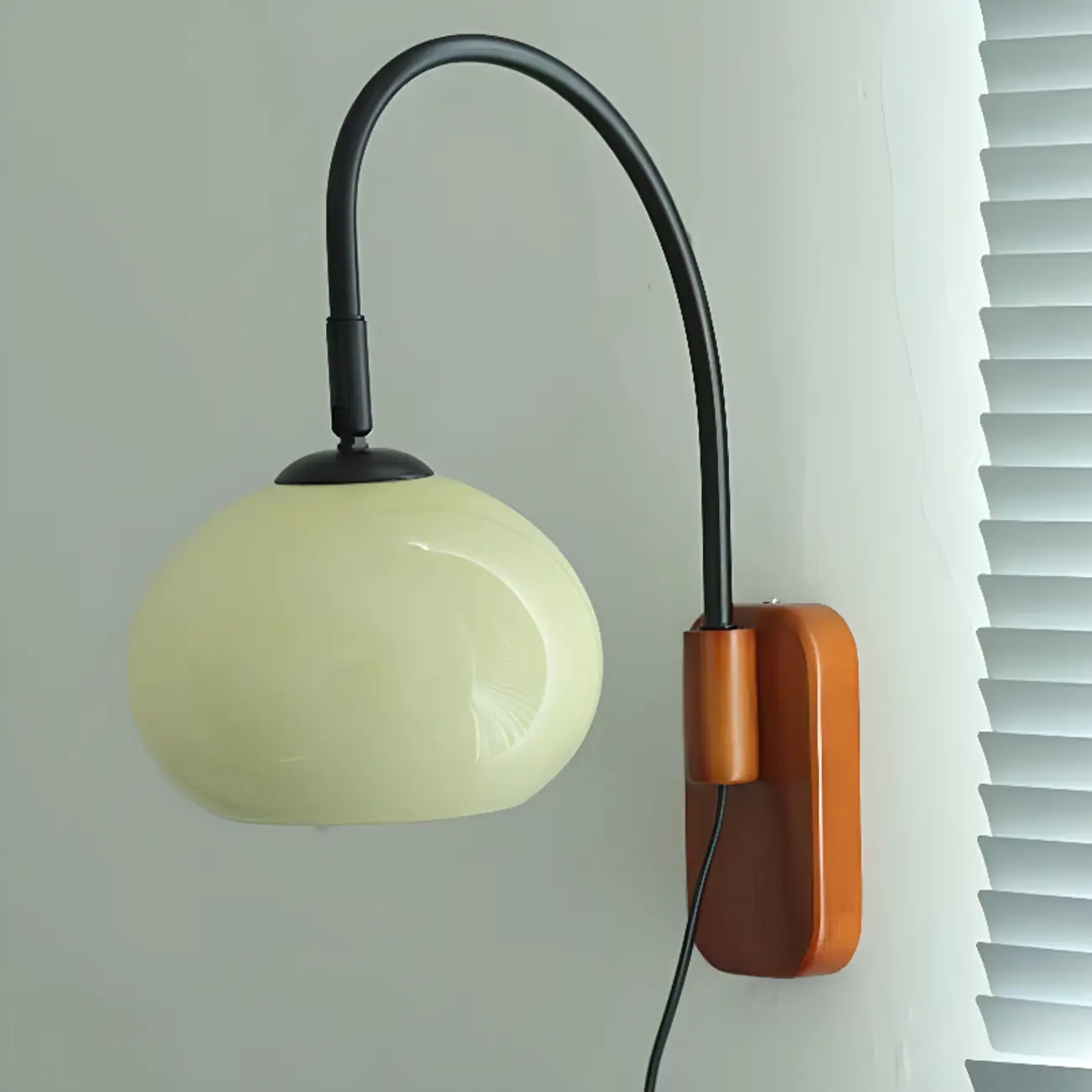 Vintage Brown Drum Shape Milk Glass Indoor Wall Sconce | homeyfad