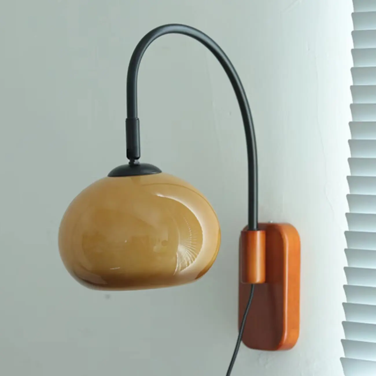 Vintage Brown Drum Shape Milk Glass Indoor Wall Sconce | homeyfad