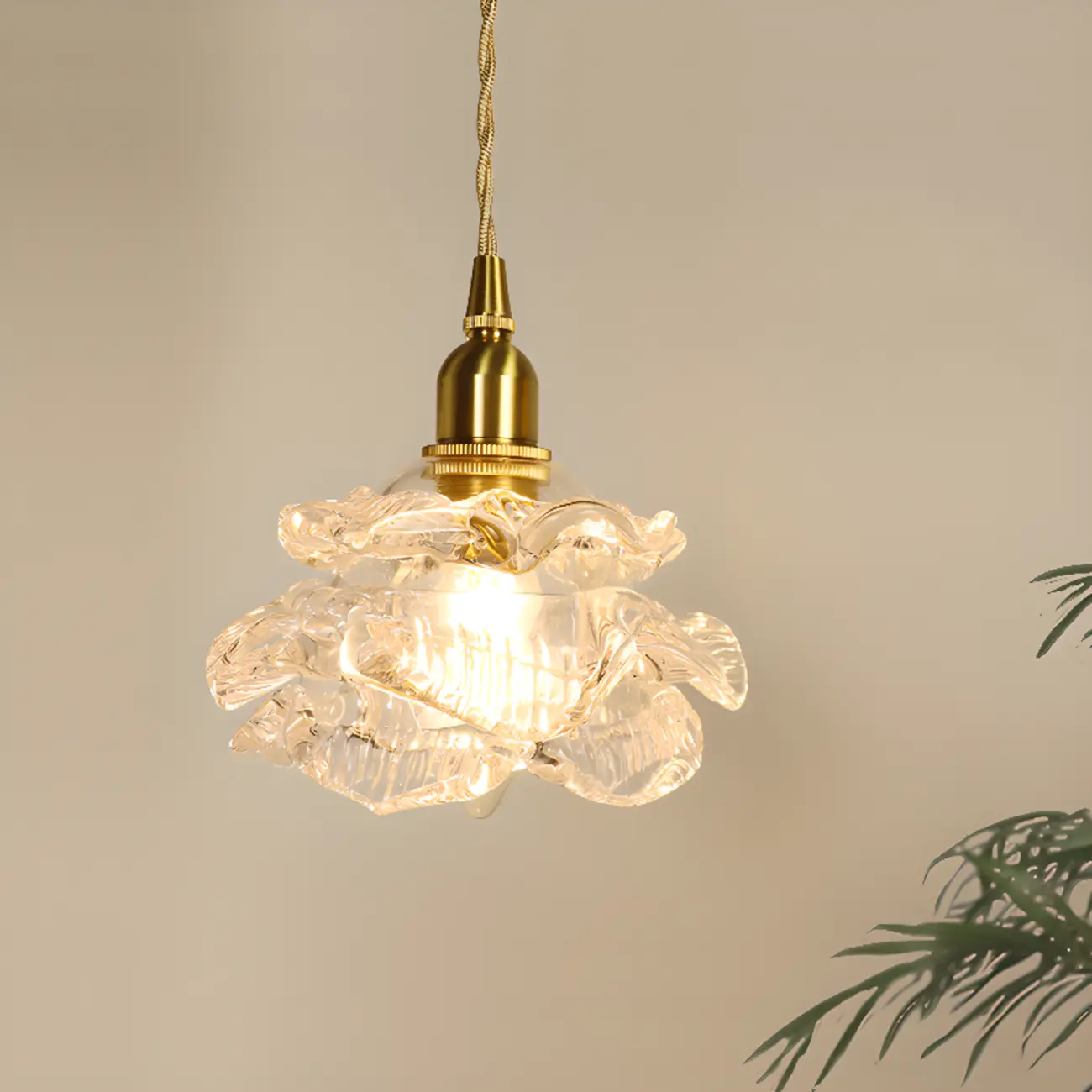 Elegant Glass Flower Kitchen Pendant Lighting Height Adjustable Image - 1 | homeyfad