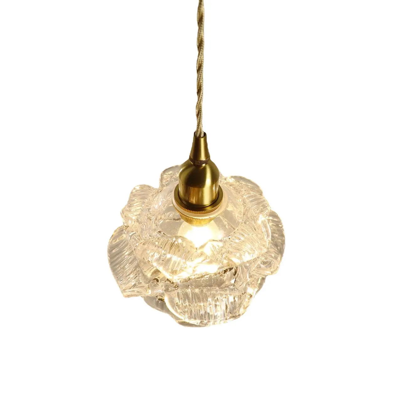 Elegant Glass Flower Kitchen Pendant Lighting Height Adjustable Image - 5 | homeyfad