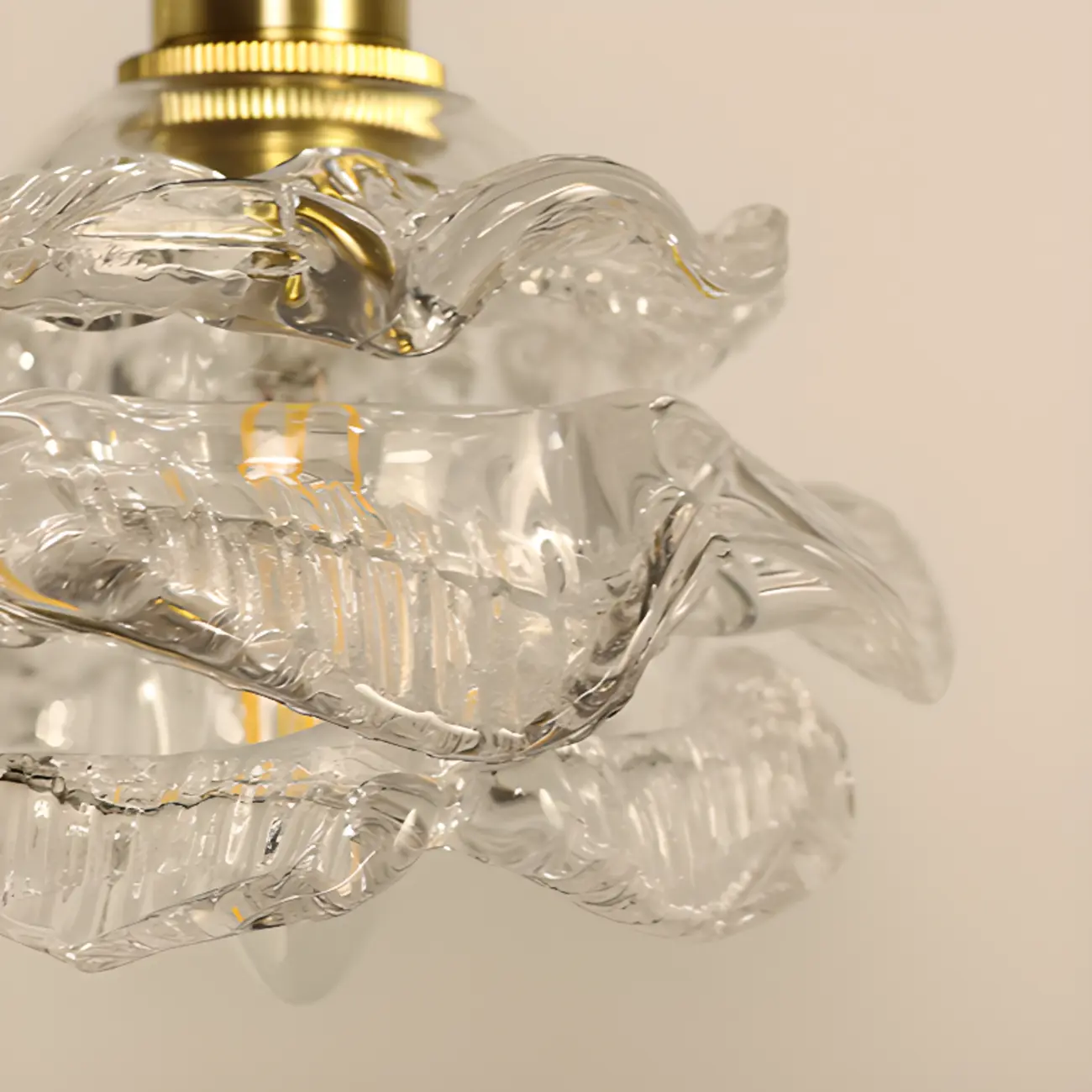 Elegant Glass Flower Kitchen Pendant Lighting Height Adjustable Image - 7 | homeyfad