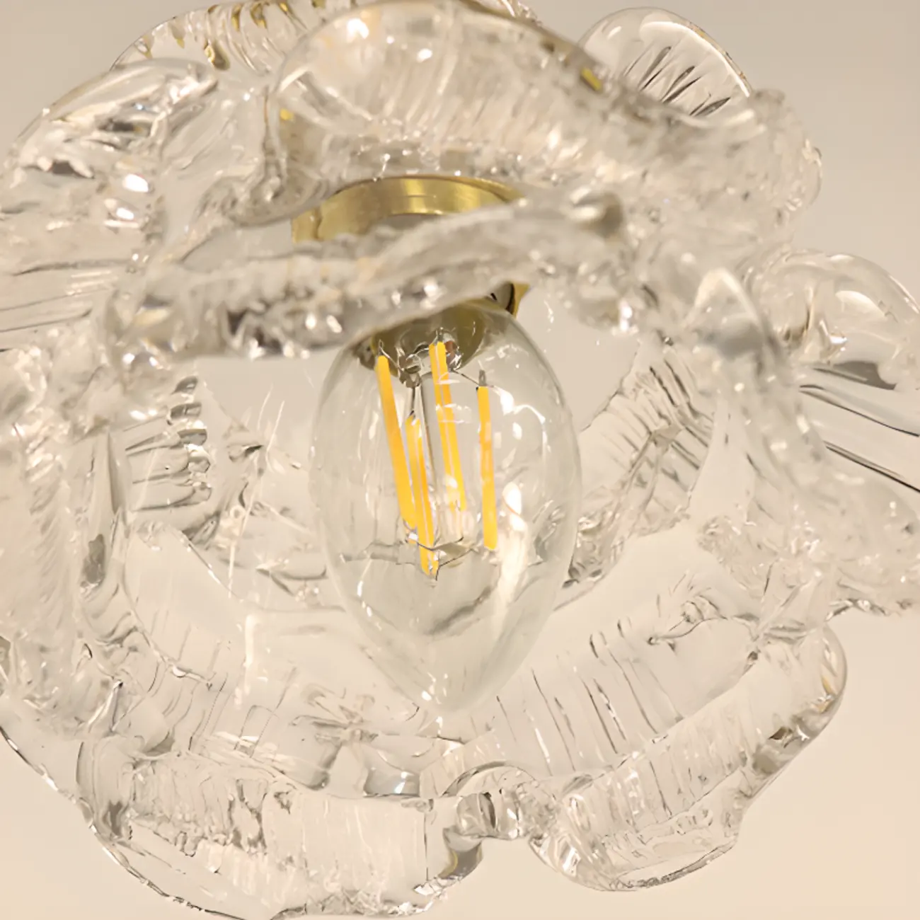 Elegant Glass Flower Kitchen Pendant Lighting Height Adjustable Image - 9 | homeyfad