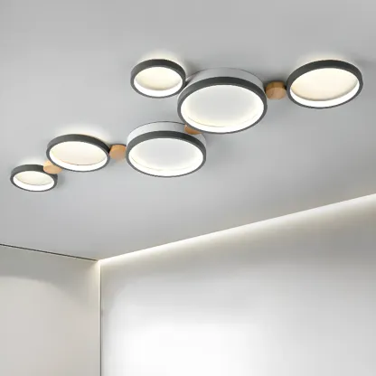 Creative Acrylic Circle LED Flush Ceiling Light in 6 Lights Image - 1