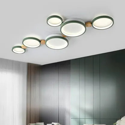 Creative Acrylic Circle LED Flush Ceiling Light in 6 Lights Image - 4