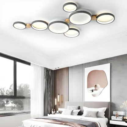 Creative Acrylic Circle LED Flush Ceiling Light in 6 Lights Image - 3