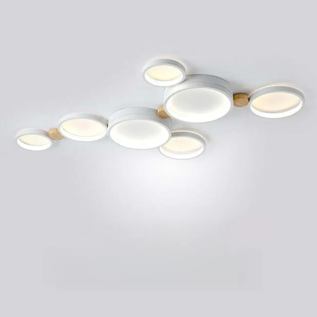 Creative Acrylic Circle LED Flush Ceiling Light in 6 Lights Image - 15