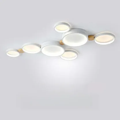 Creative Acrylic Circle LED Flush Ceiling Light in 6 Lights Image - 15