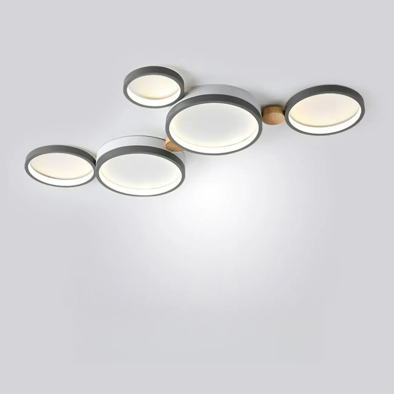 Creative Acrylic Circle LED Flush Ceiling Light in 6 Lights Image - 18