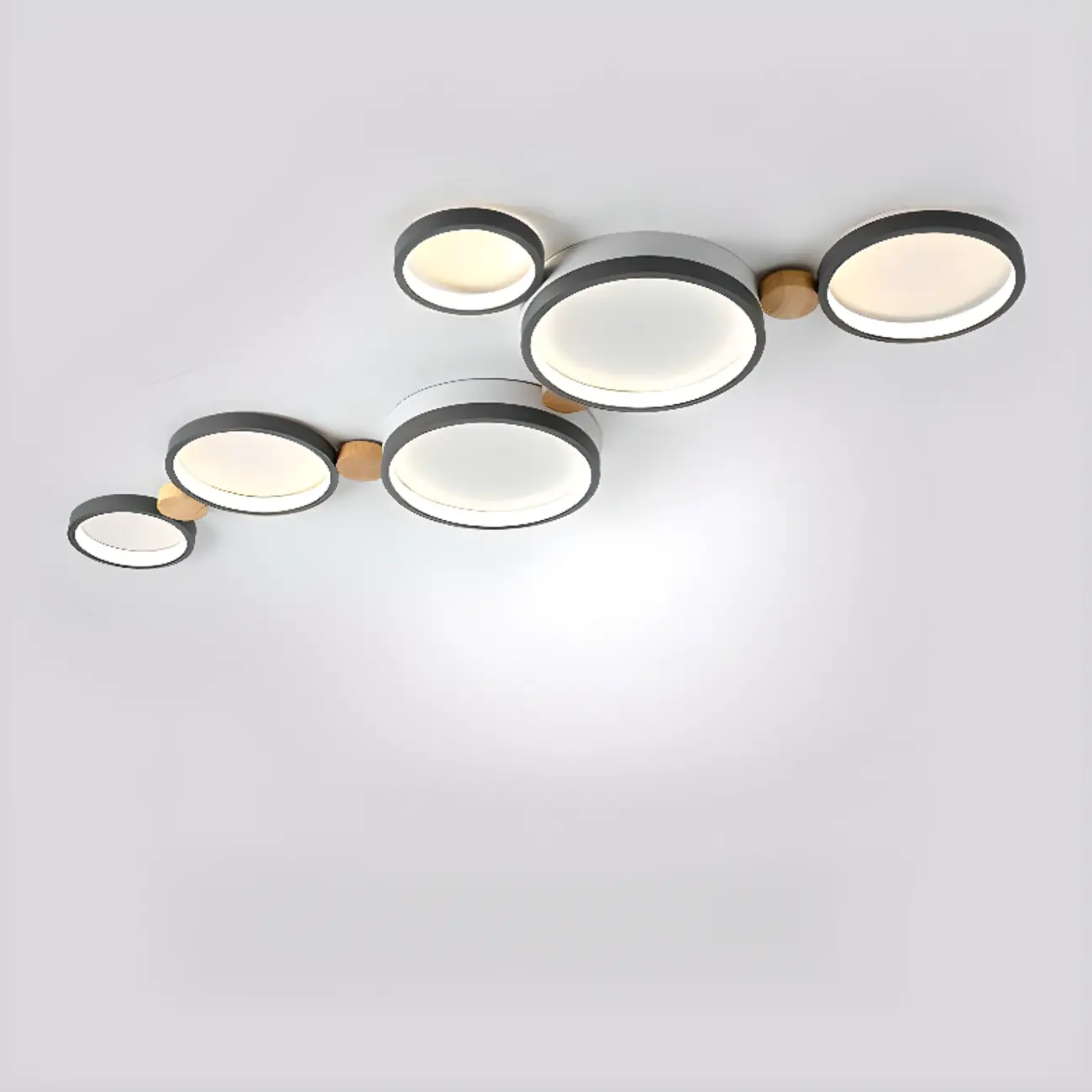 Creative Acrylic Circle LED Flush Ceiling Light in 6 Lights Image - 19 | homeyfad