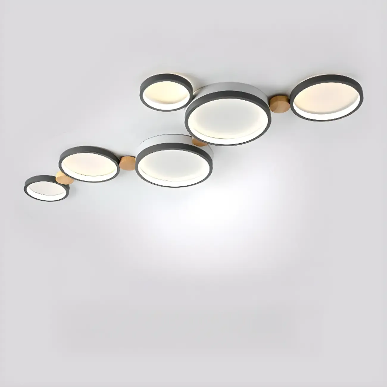 Creative Acrylic Circle LED Flush Ceiling Light in 6 Lights Image - 19