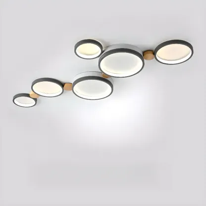 Creative Acrylic Circle LED Flush Ceiling Light in 6 Lights Image - 19