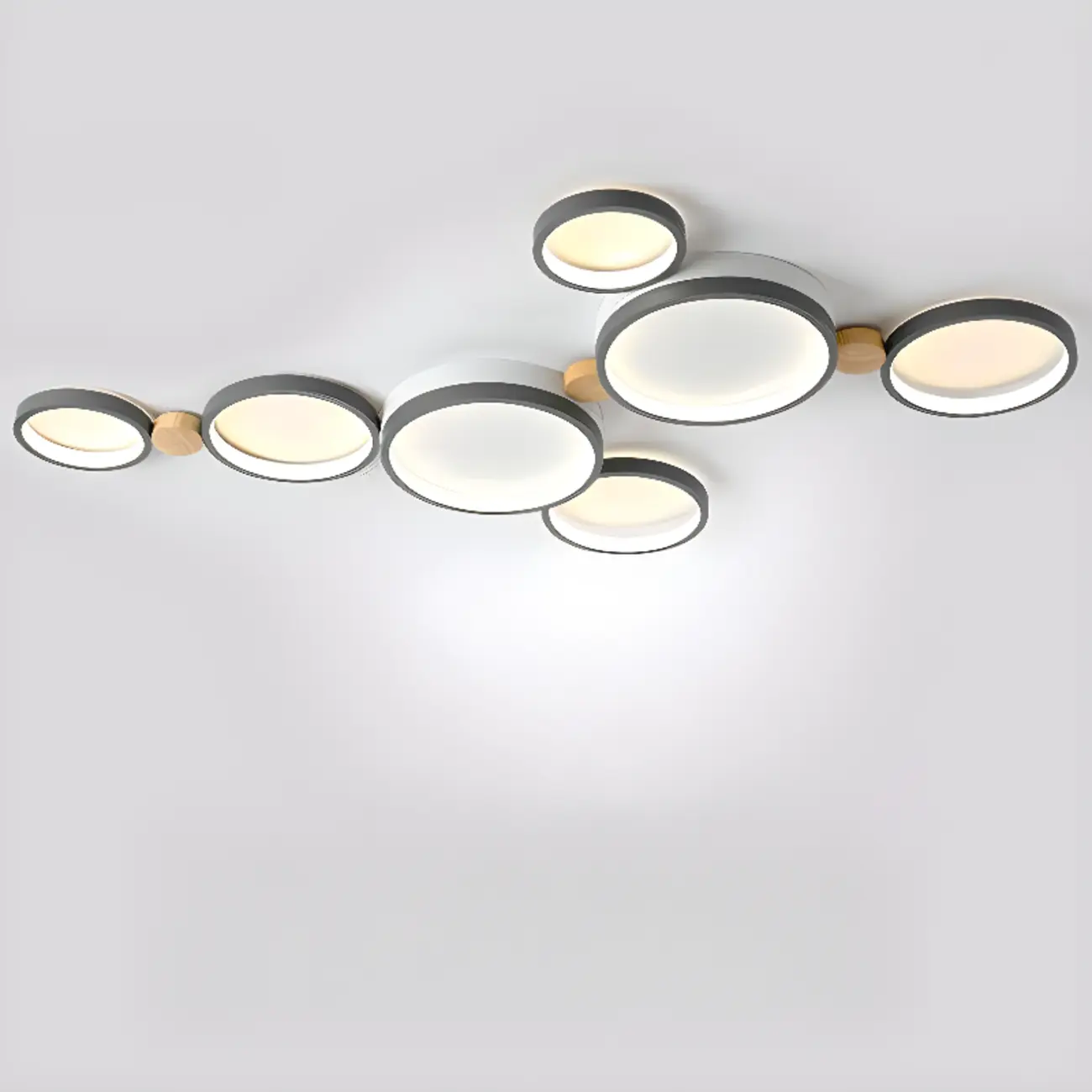 Creative Acrylic Circle LED Flush Ceiling Light in 6 Lights Image - 20 | homeyfad