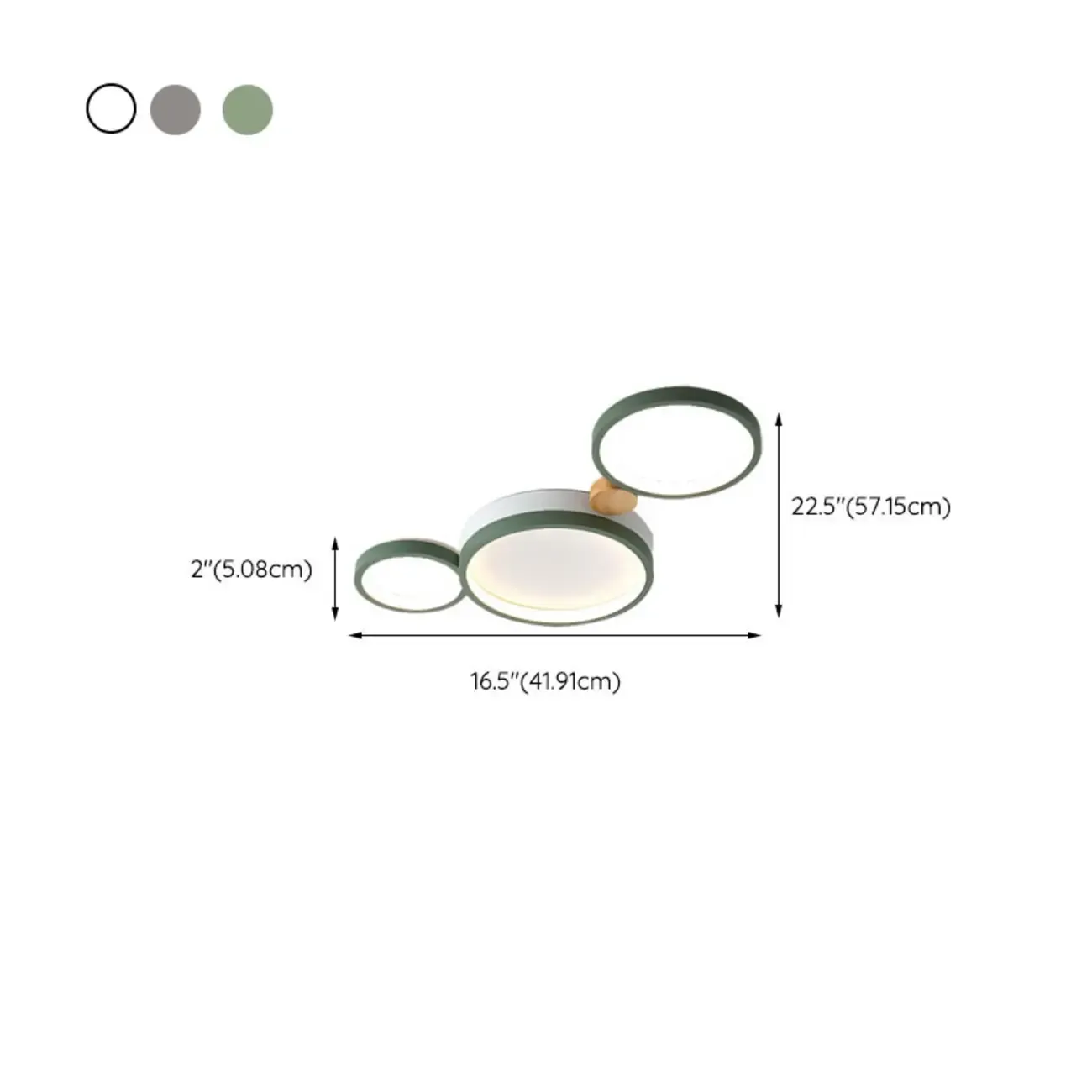 Creative Acrylic Circle LED Flush Ceiling Light in 6 Lights #size