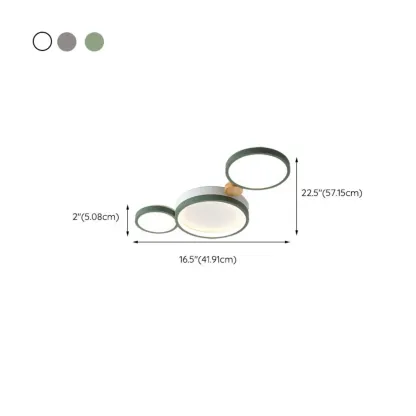 Creative Acrylic Circle LED Flush Ceiling Light in 6 Lights #size