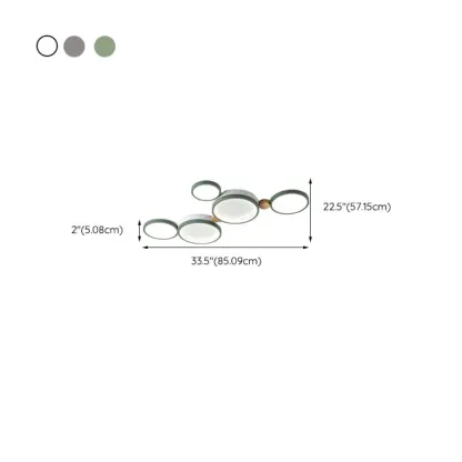 Creative Acrylic Circle LED Flush Ceiling Light in 6 Lights Image - 25