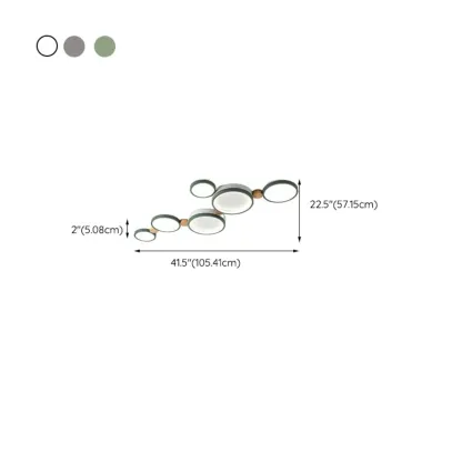 Creative Acrylic Circle LED Flush Ceiling Light in 6 Lights Image - 26