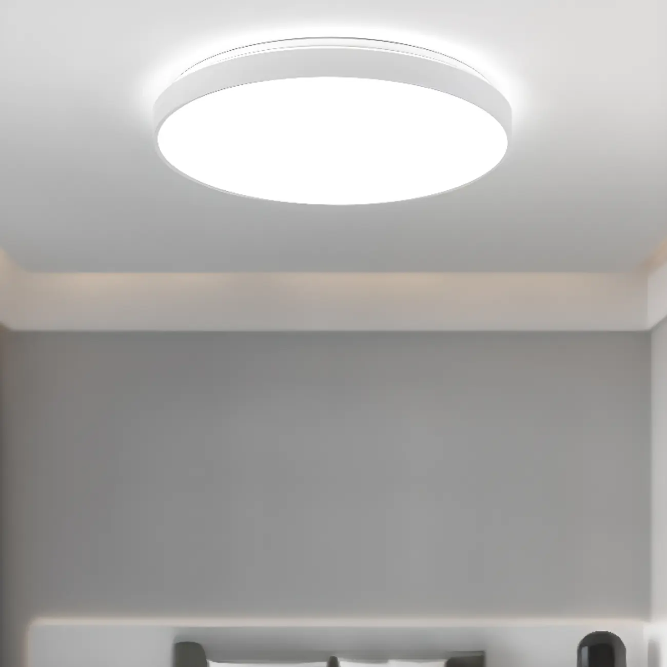 Stylish Circular Acrylic Flush Ceiling Light in Multi Dimming Image - 6 | homeyfad