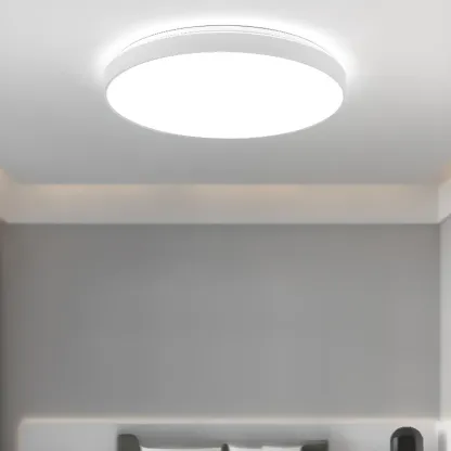 Stylish Circular Acrylic Flush Ceiling Light in Multi Dimming Image - 6