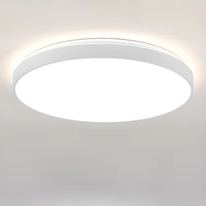 Stylish Circular Acrylic Flush Ceiling Light in Multi Dimming Image - 9