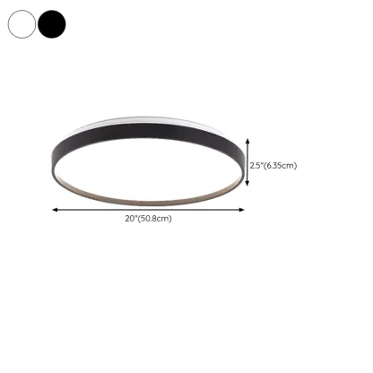 Stylish Circular Acrylic Flush Ceiling Light in Multi Dimming Image - 20