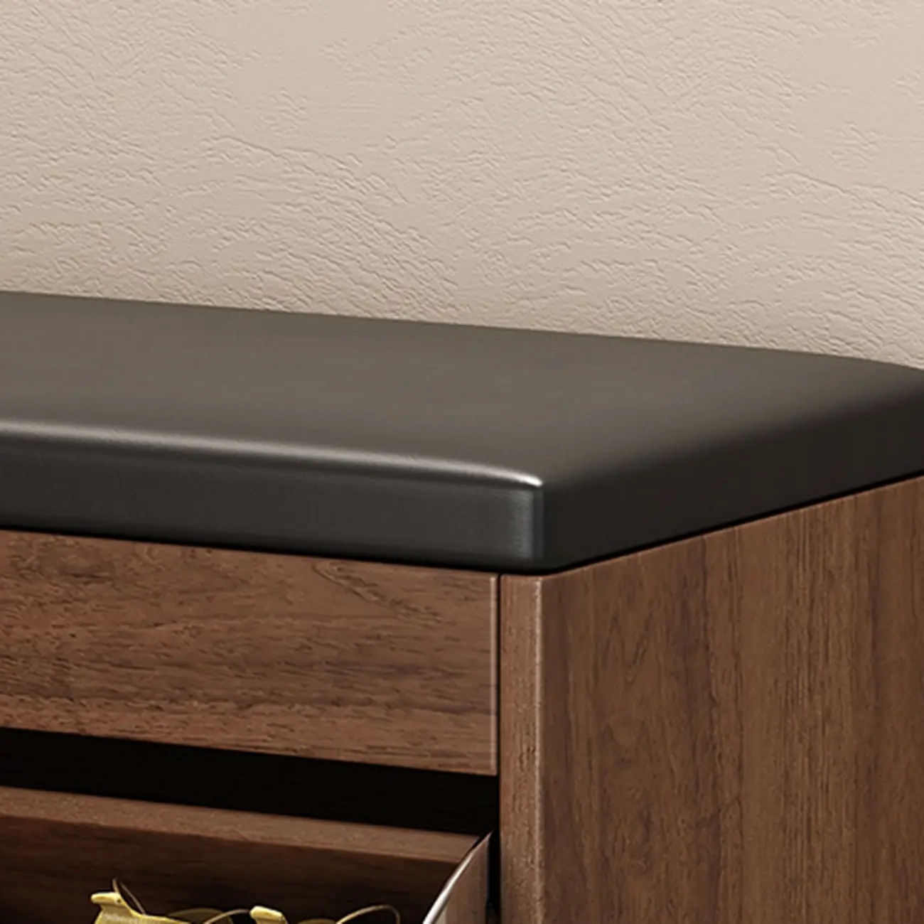  Drop Front Shoe Storage Bench with Slip Top Image - 7 | homeyfad