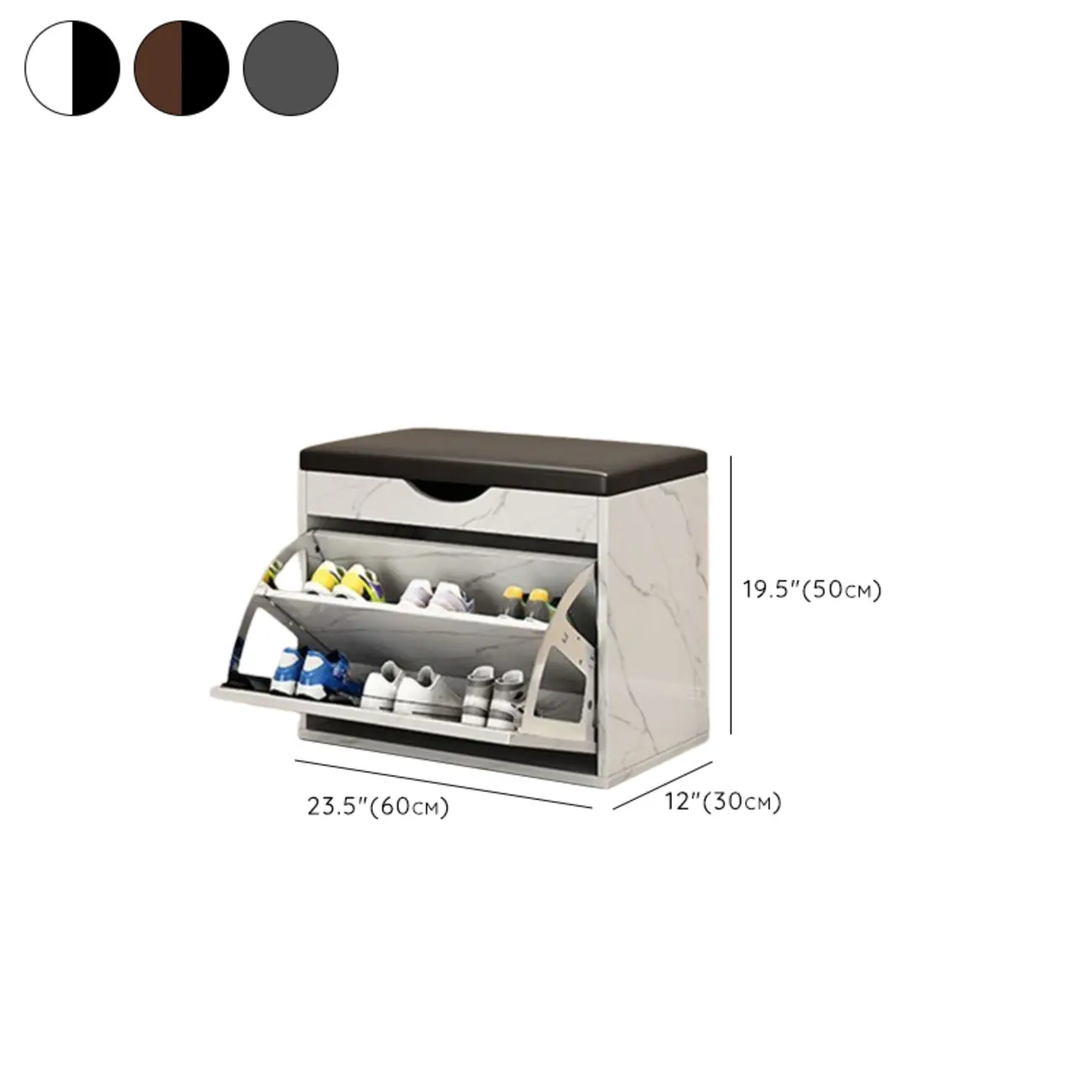  Drop Front Shoe Storage Bench with Slip Top #size | homeyfad