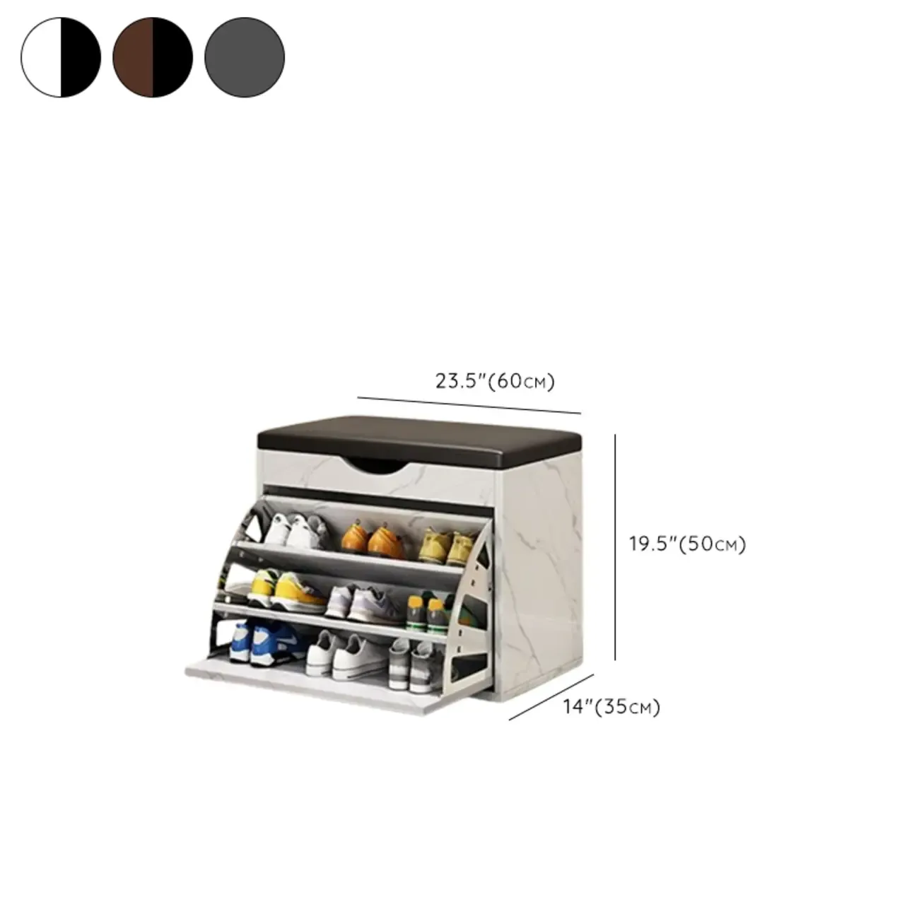  Drop Front Shoe Storage Bench with Slip Top Image - 39