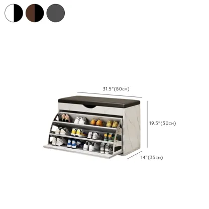  Drop Front Shoe Storage Bench with Slip Top Image - 40