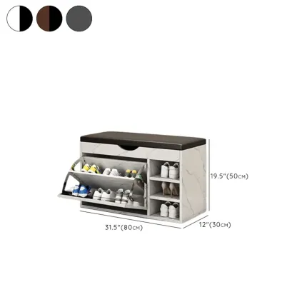  Drop Front Shoe Storage Bench with Slip Top Image - 41