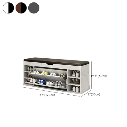  Drop Front Shoe Storage Bench with Slip Top Image - 43