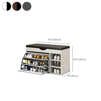  Drop Front Shoe Storage Bench with Slip Top Image - 44