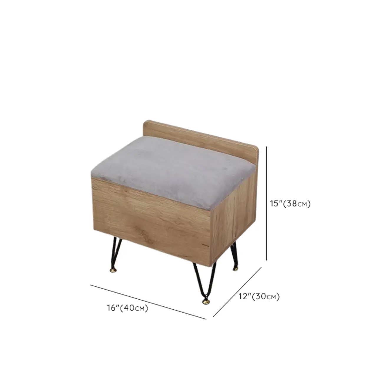 Scandinavian Solid Wood Flip-Top Shoe Bench with Cushion Image - 11 | homeyfad