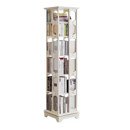 Walnut Tall Wood Multi-Cube Corner Bookshelf with Open Back Image - 18