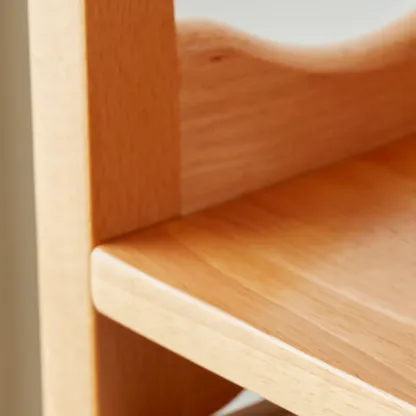 Walnut Tall Wood Multi-Cube Corner Bookshelf with Open Back Image - 9