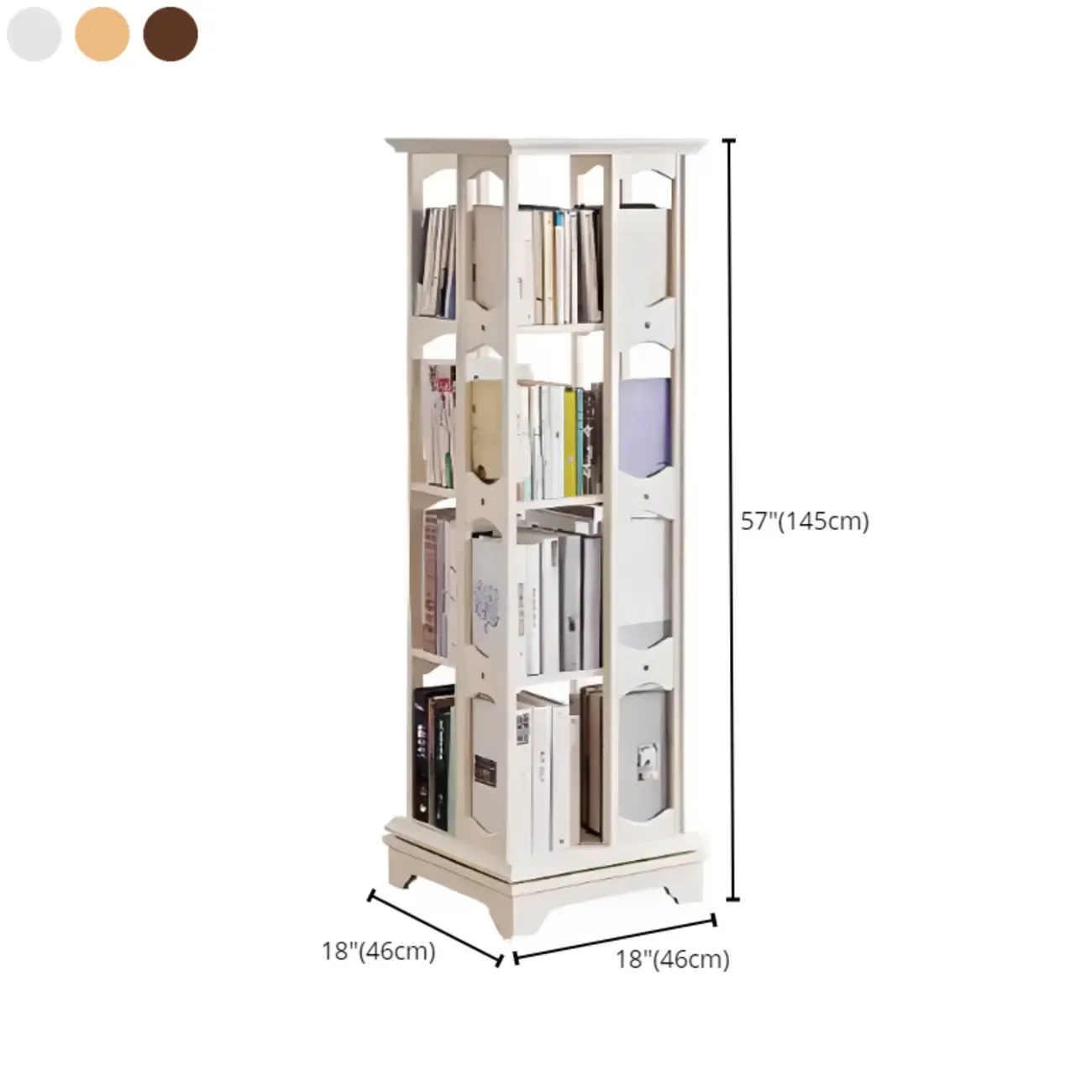 Walnut Tall Wood Multi-Cube Corner Bookshelf with Open Back Image - 22