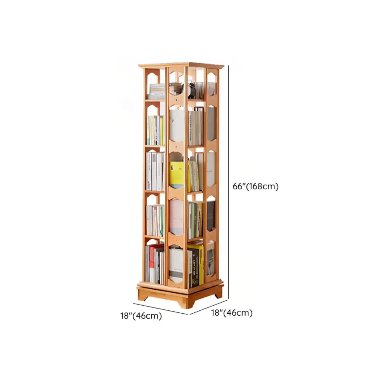 Walnut Tall Wood Multi-Cube Corner Bookshelf with Open Back Image - 23 | homeyfad