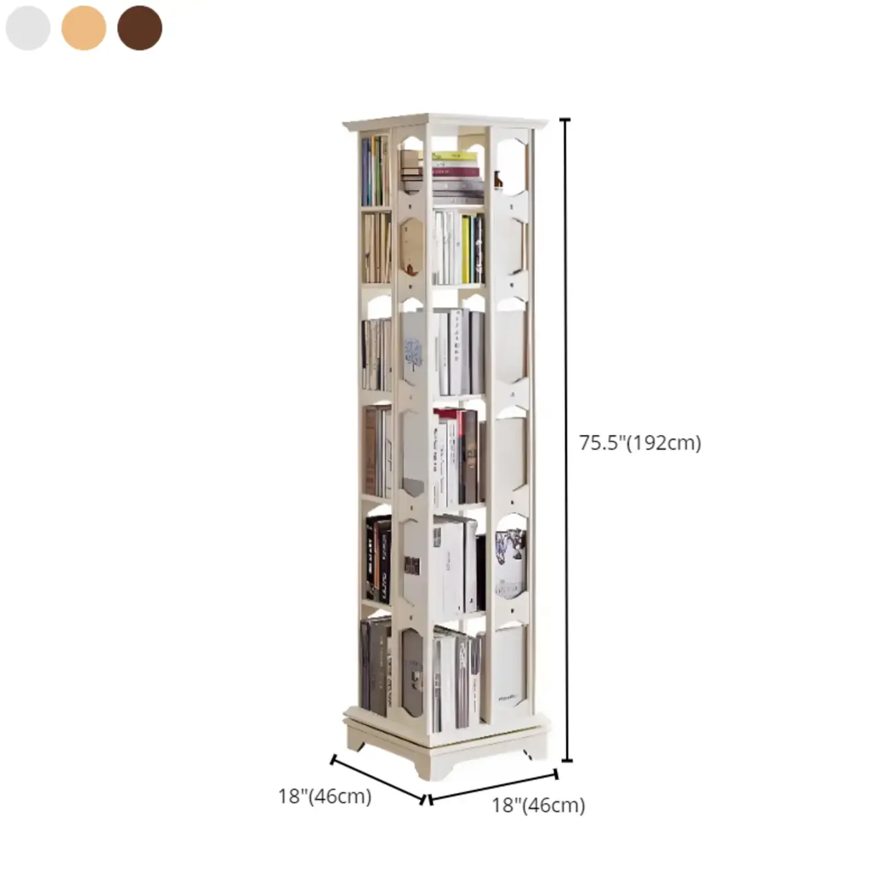 Walnut Tall Wood Multi-Cube Corner Bookshelf with Open Back Image - 24