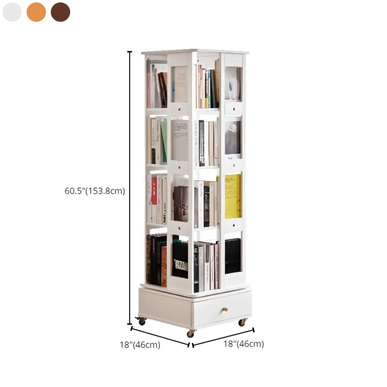 Walnut Tall Wood Multi-Cube Corner Bookshelf with Open Back Image - 25