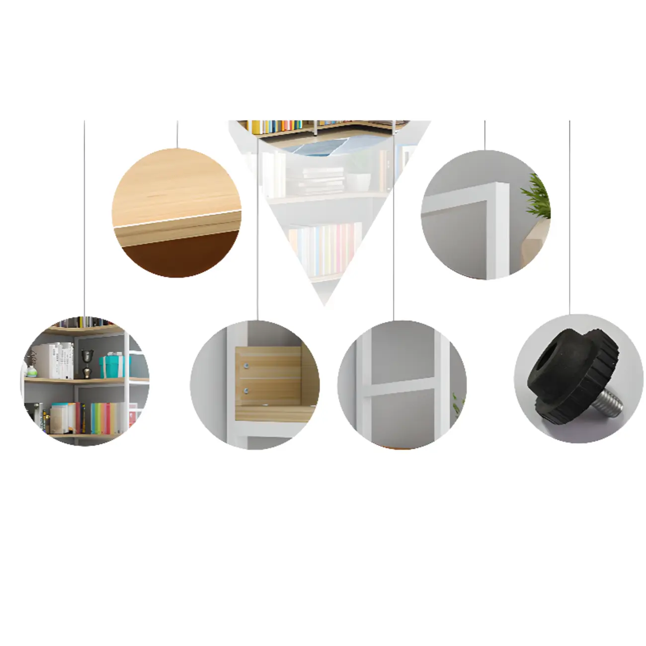 Etagere L-Shaped Metal & Wood Corner Bookcase Image - 5 | homeyfad